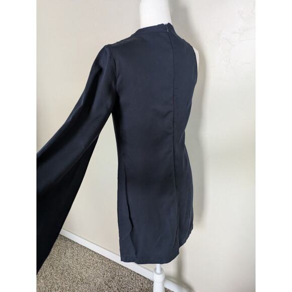 DO+BE Dress Womens Medium Asymmetrical Lined One Shoulder Drape Sleeve‎ Mini - Picture 10 of 10